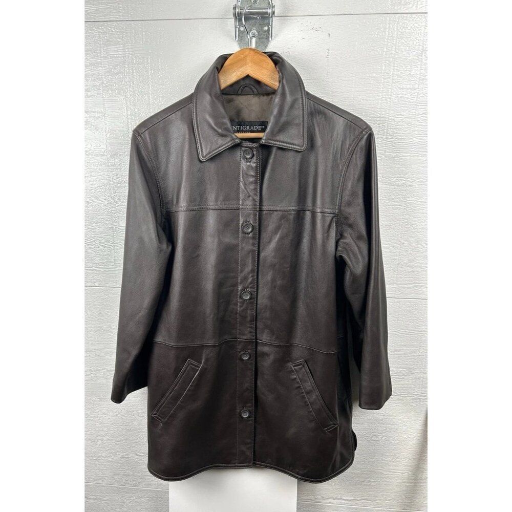 Centigrade Women's M Brown Leather Coat Jacket
